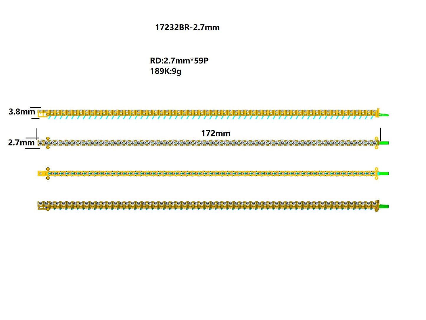 17232BR-2.7MM bracelet-with-diamond