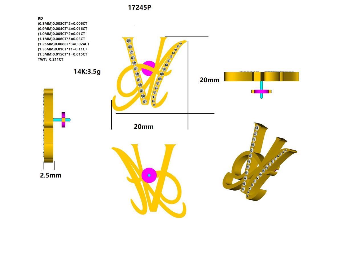 17245BC Brooch With Diamond