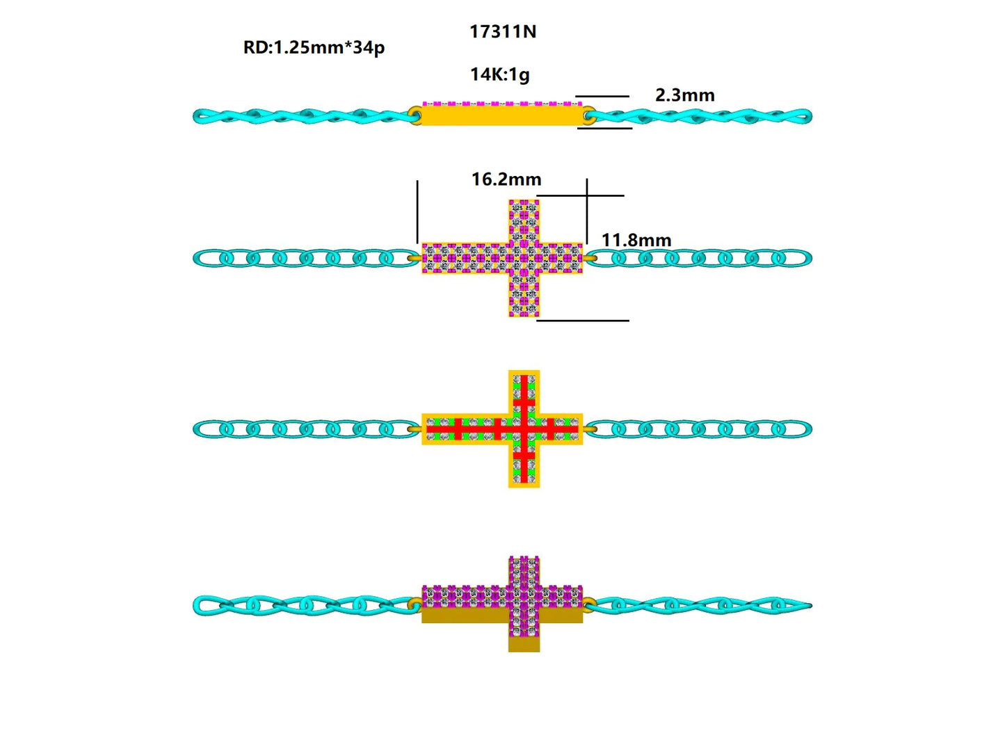 17311BR Bracelet With Diamond