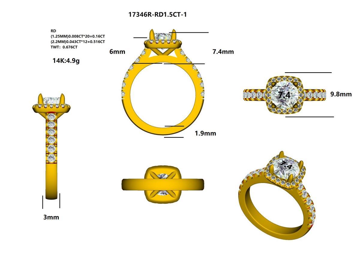 17346R-RD1.5CT Ring With Diamond
