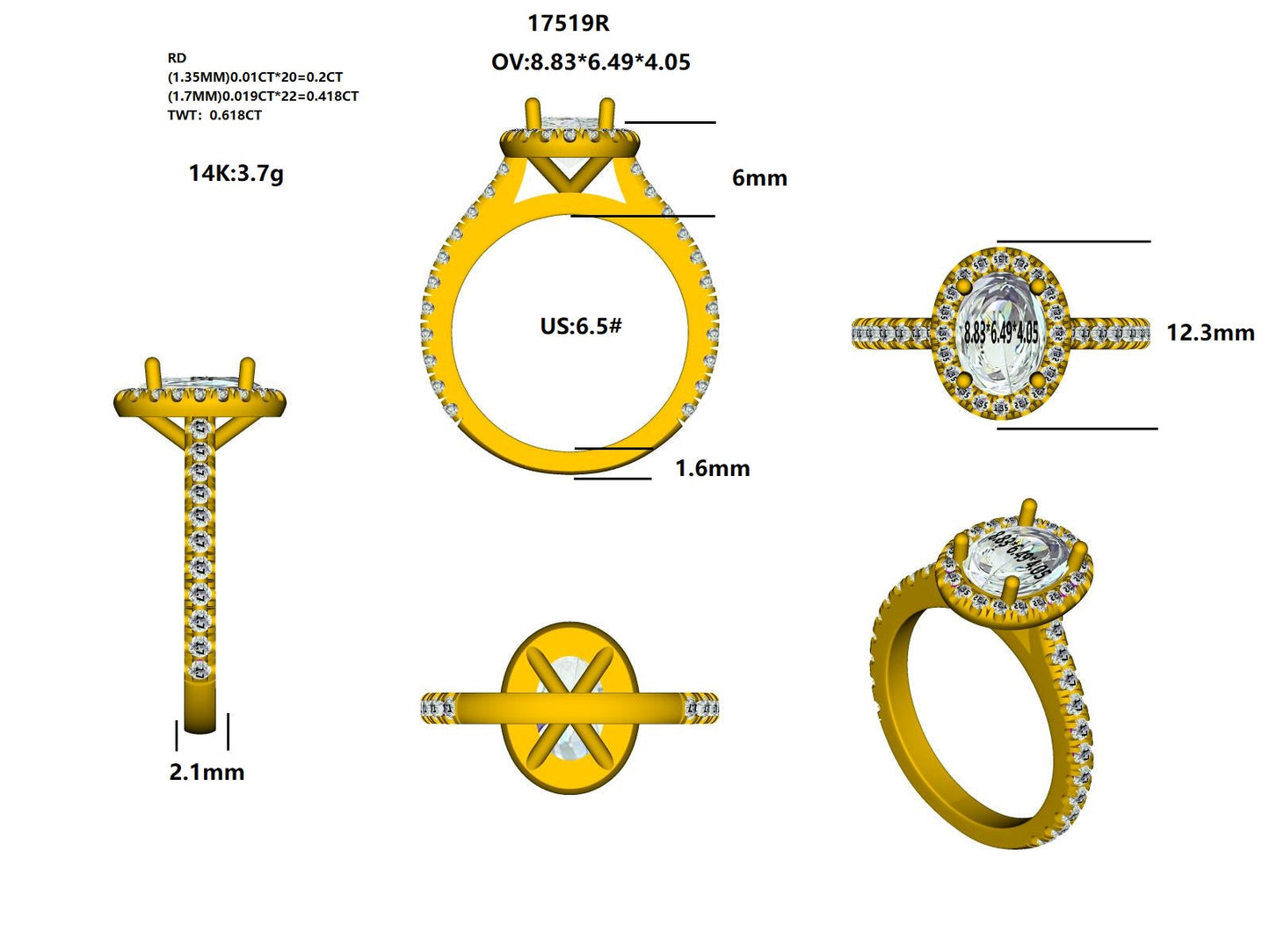 17519R Ring With Diamond