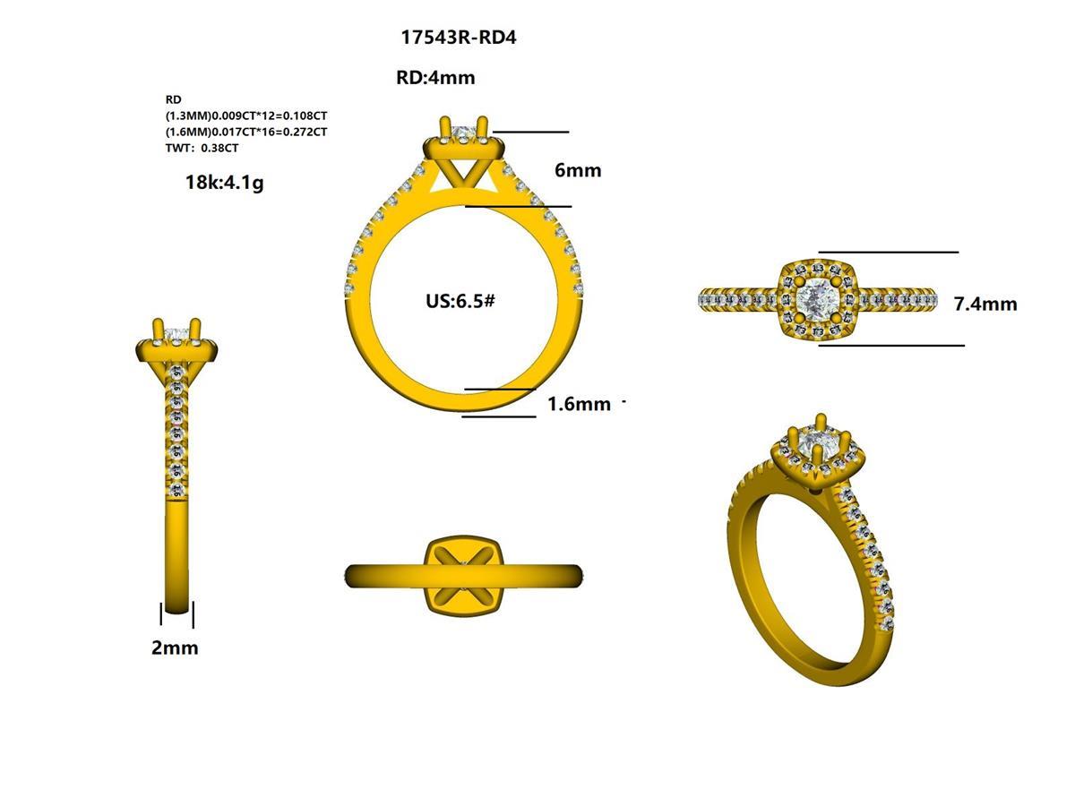 17543R-RD4.0MM Ring With Diamond