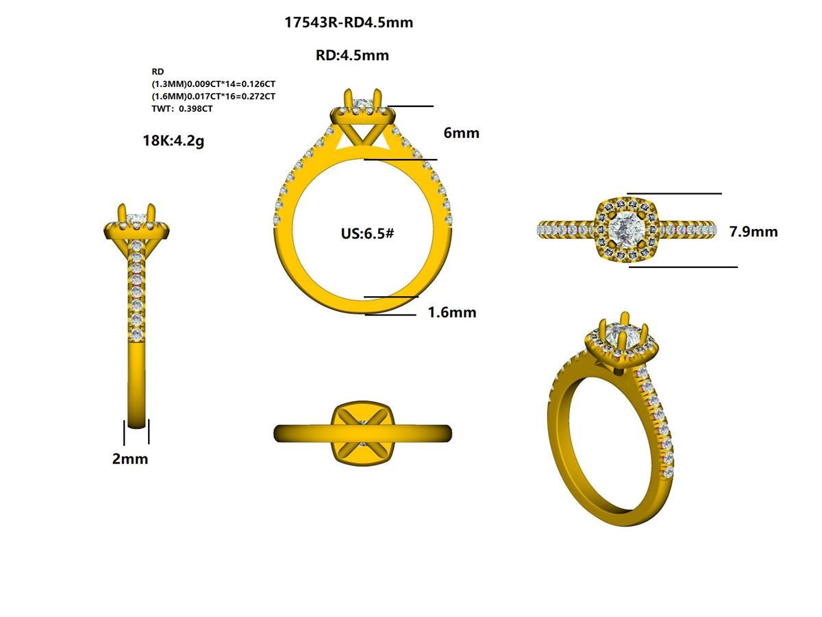 17543R-RD4.5MM Ring With Diamond