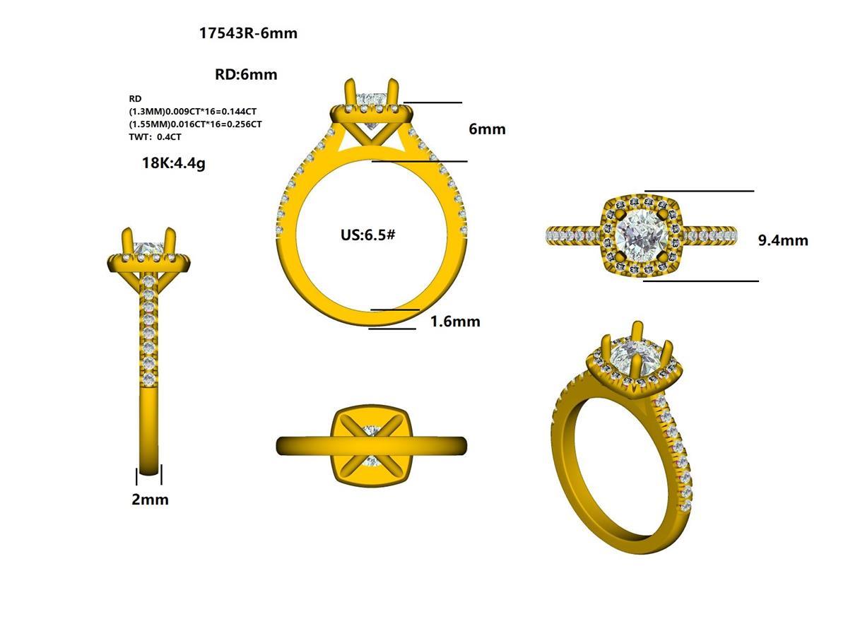 17543R-RD6.0MM Ring With Diamond