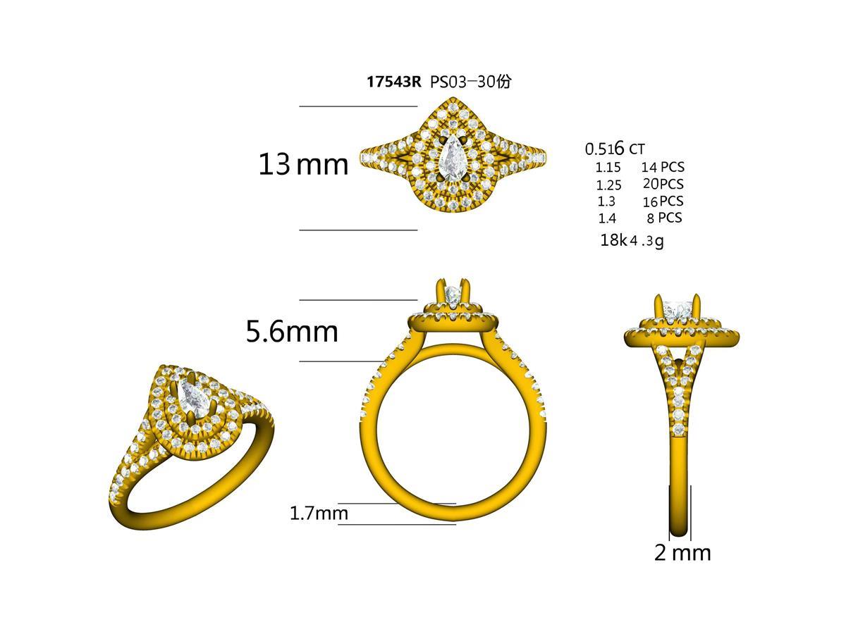 17544R-PS0.3CT Ring With Diamond