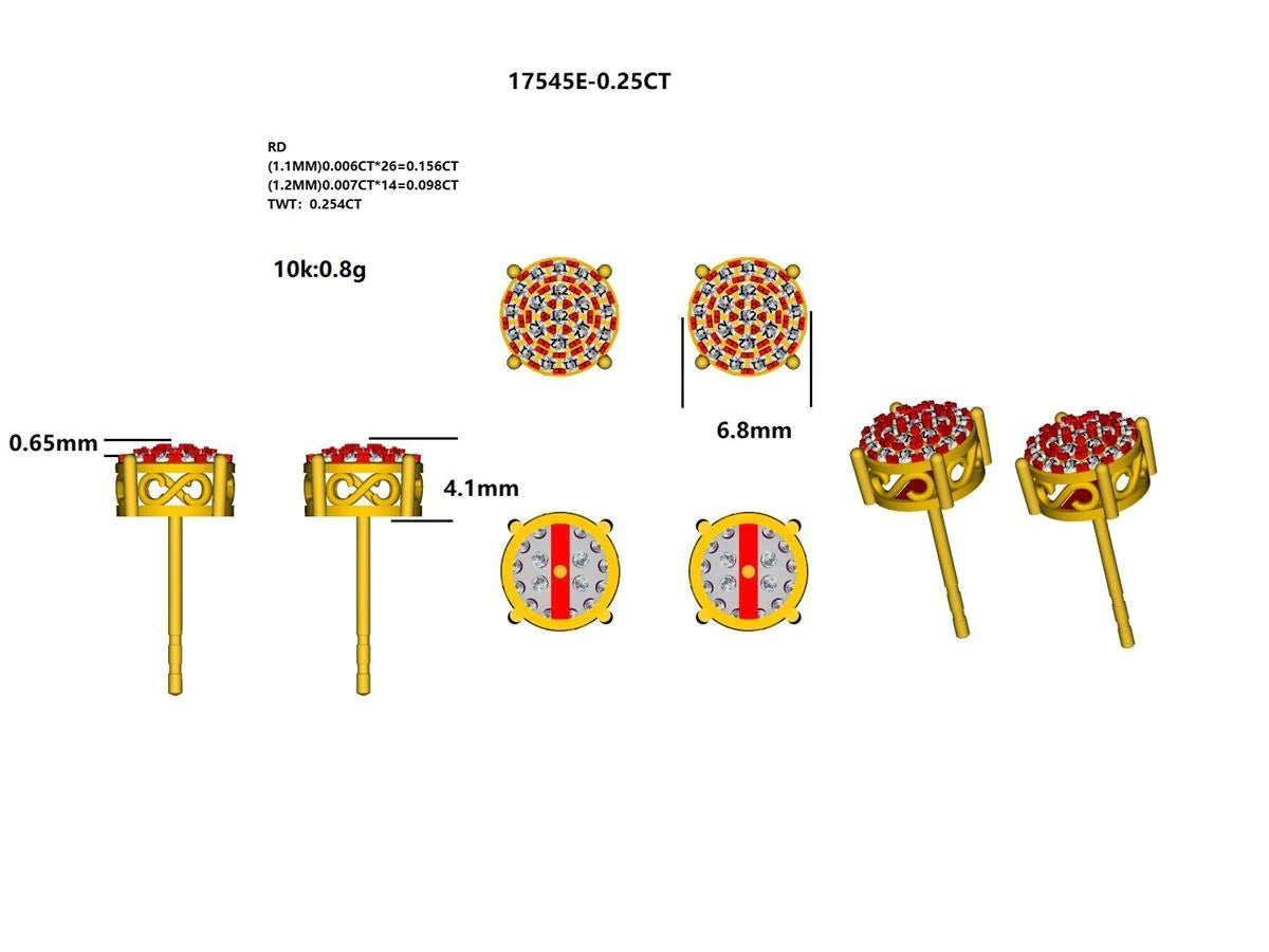 17545E-0.25CT Earring With Diamond