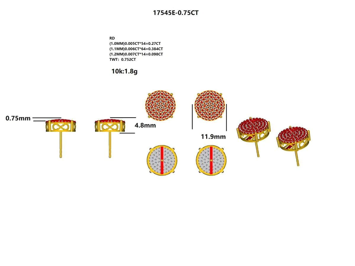17545E-0.75CT Earring With Diamond