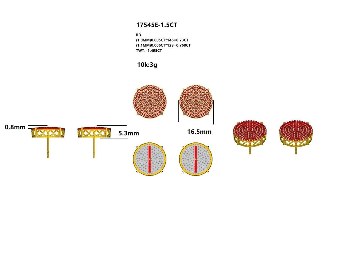 17545E-1.5CT Earring With Diamond