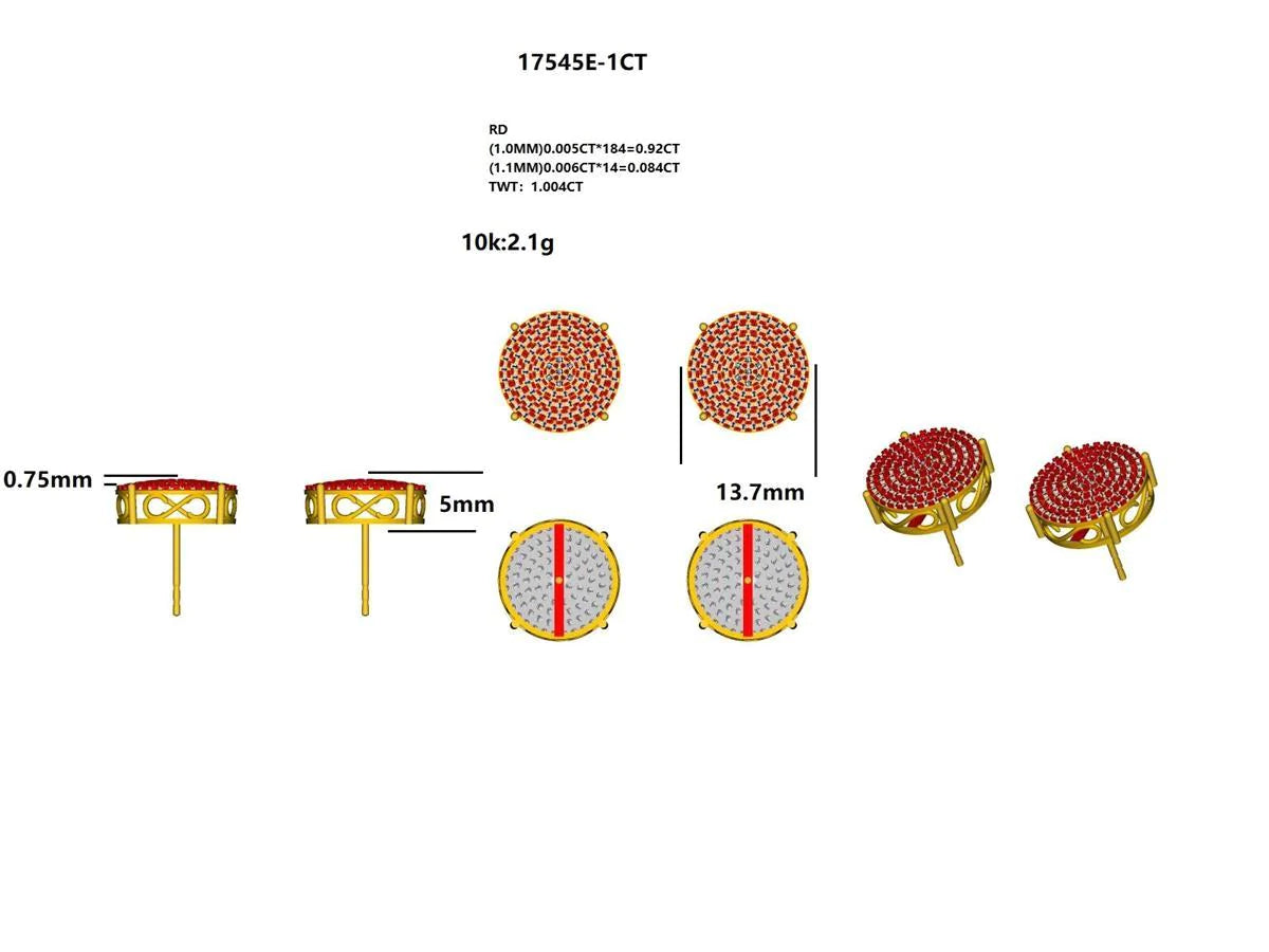 17545E-1CT Earring With Diamond