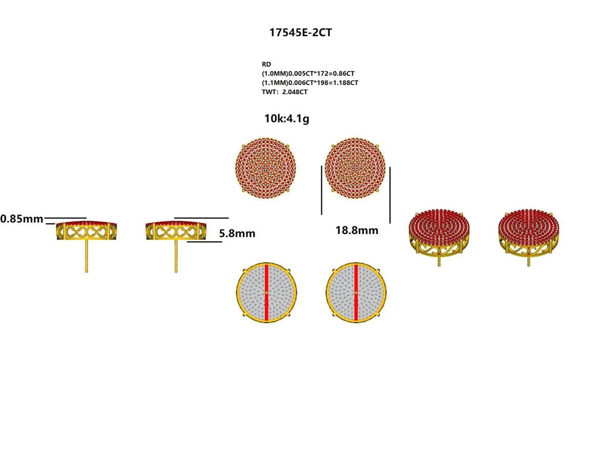 17545E-2CT Earring With Diamond