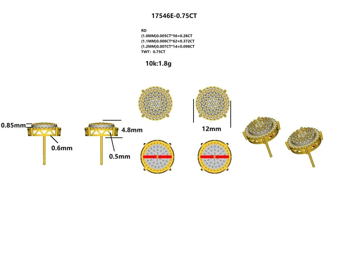 17546E-0.75CT Earring With Diamond