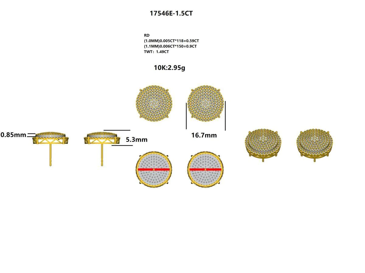17546E-1.5CT Earring With Diamond