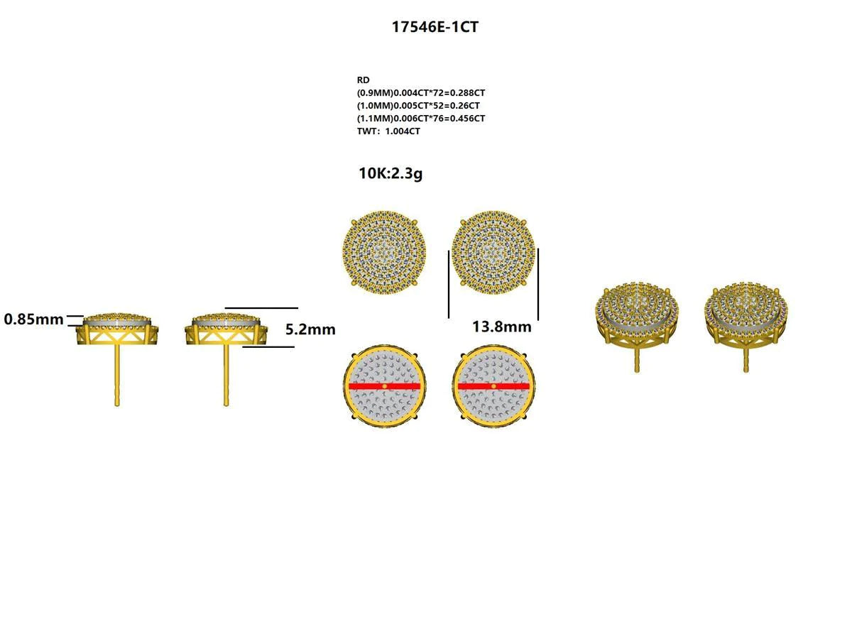 17546E-1CT Earring With Diamond