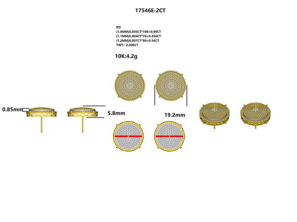 17546E-2CT Earring With Diamond