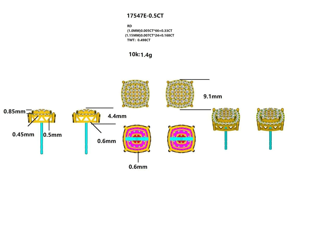 17547E-0.5CT Earring With Diamond