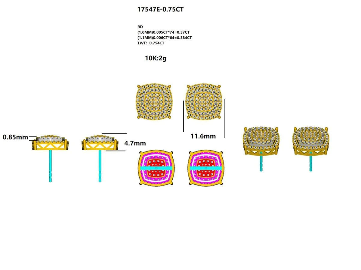 17547E-0.75CT Earring With Diamond
