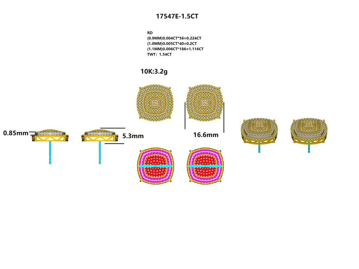 17547E-1.5CT Earring With Diamond