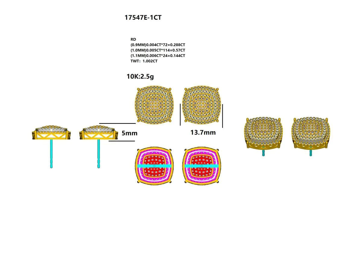 17547E-1CT Earring With Diamond
