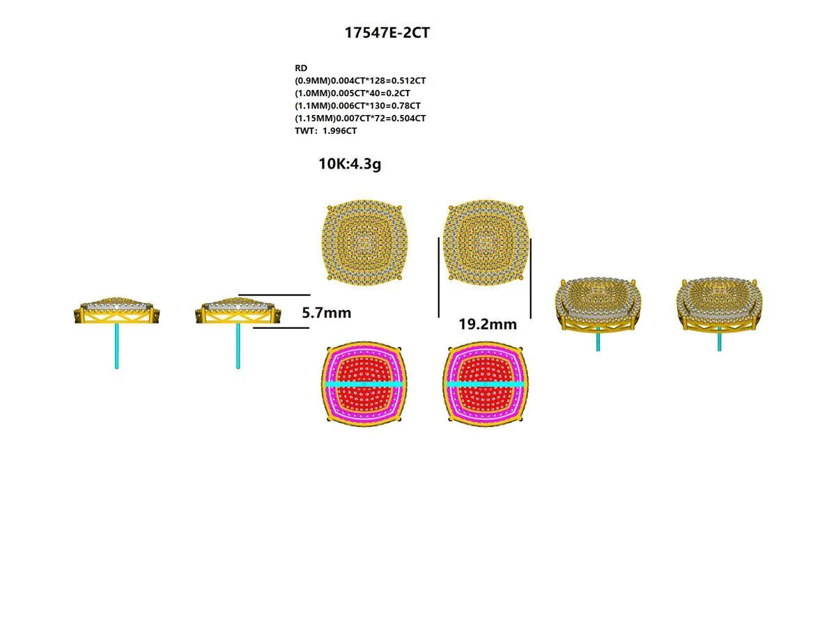17547E-2CT Earring With Diamond