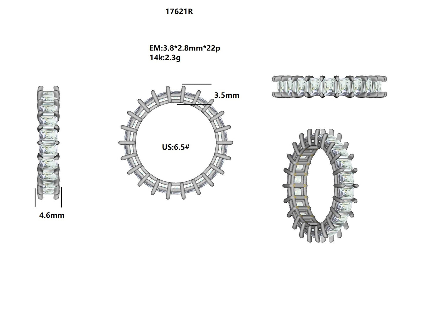 17621R - 14K Gold Semi-Mount Ring