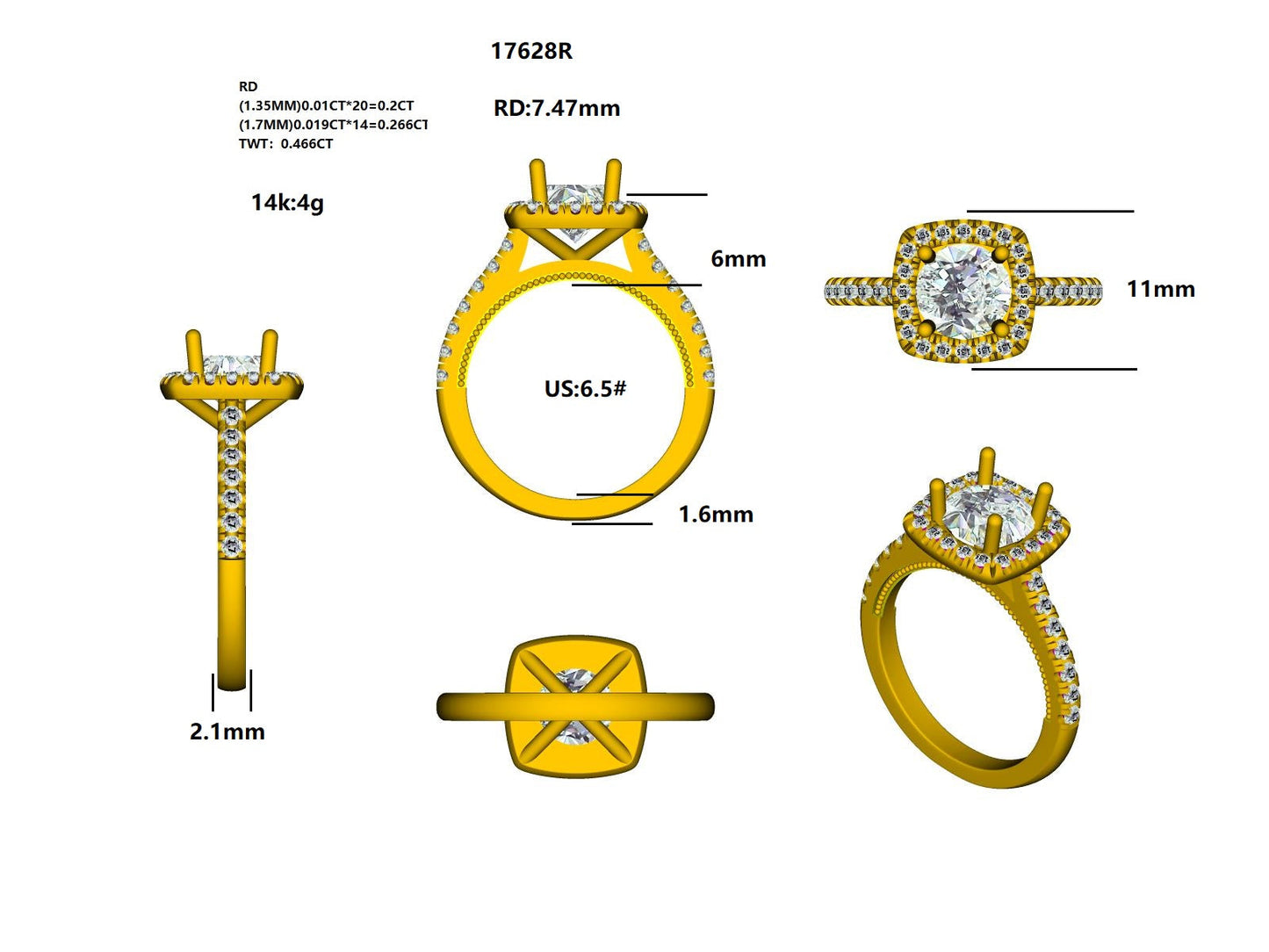 17628R Ring With Diamond