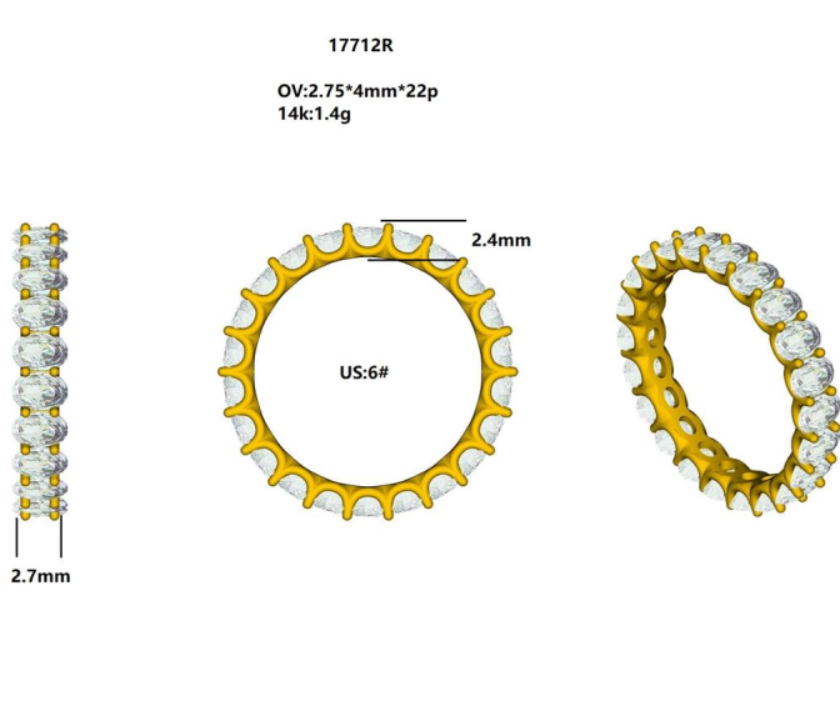 17712R Oval Diamond Eternity Band