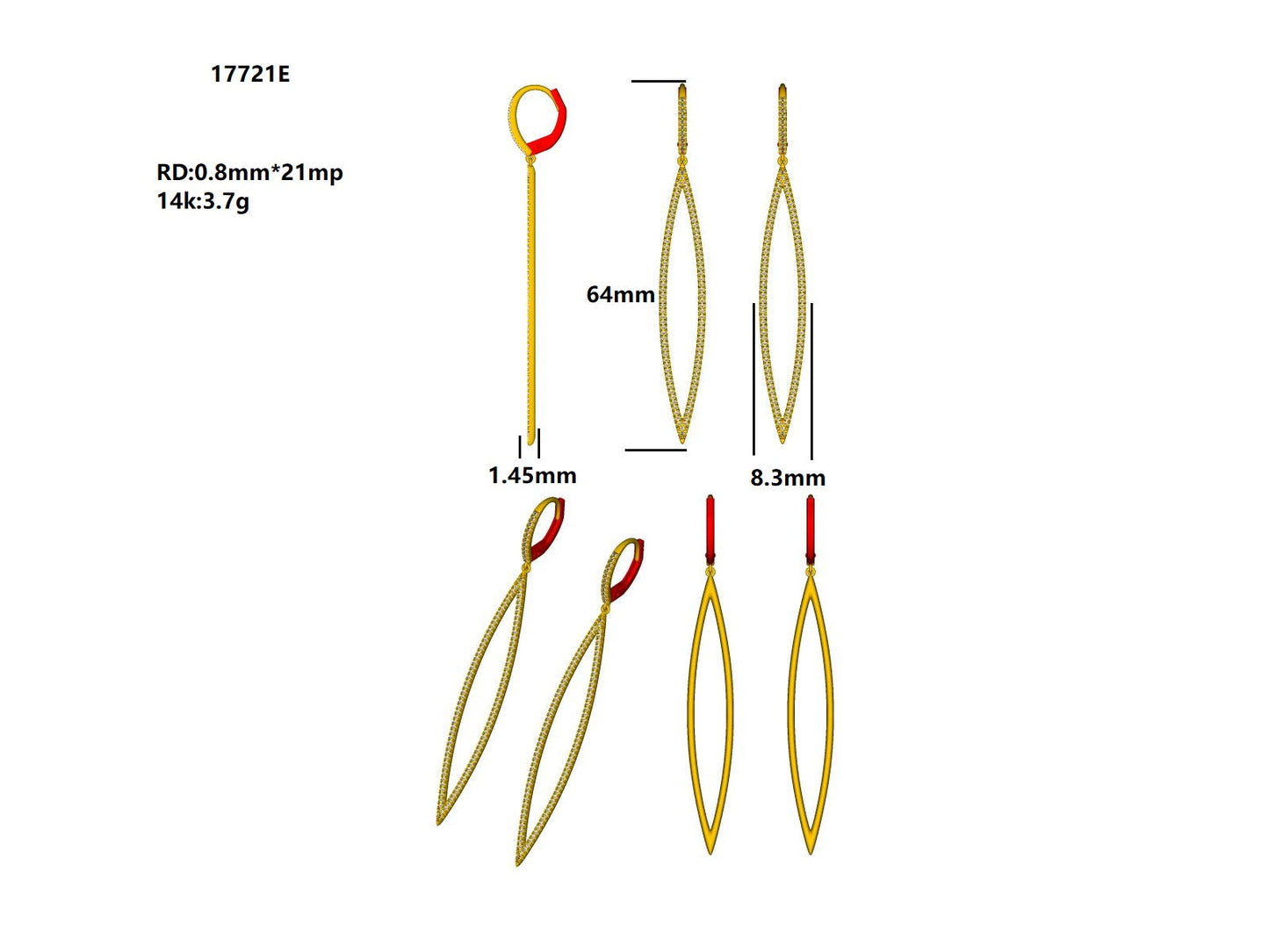 17721E Earring With Diamond