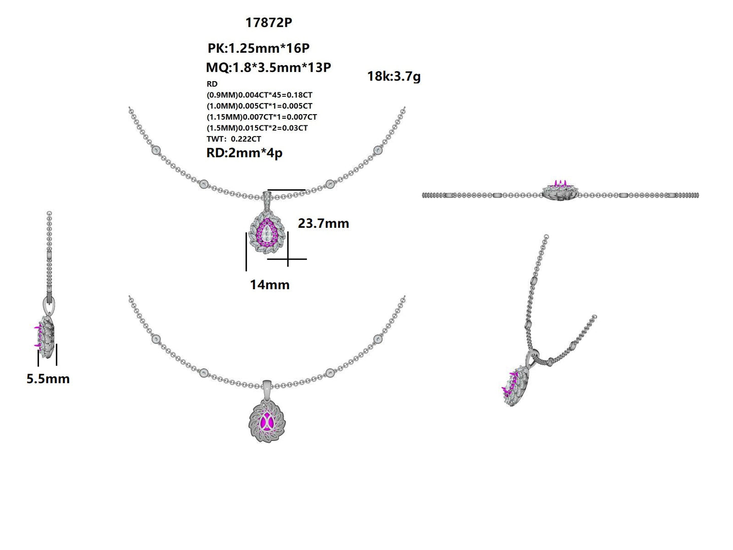 17872P Pendant With Diamond