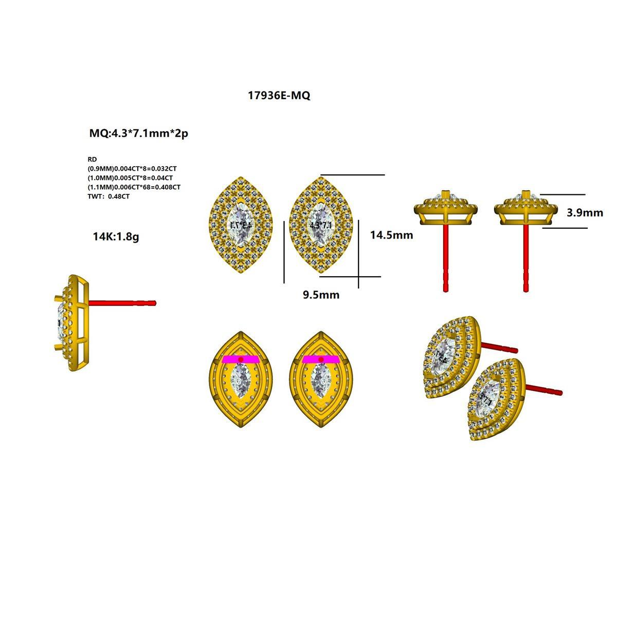 17936E-MQ Earring With Diamond
