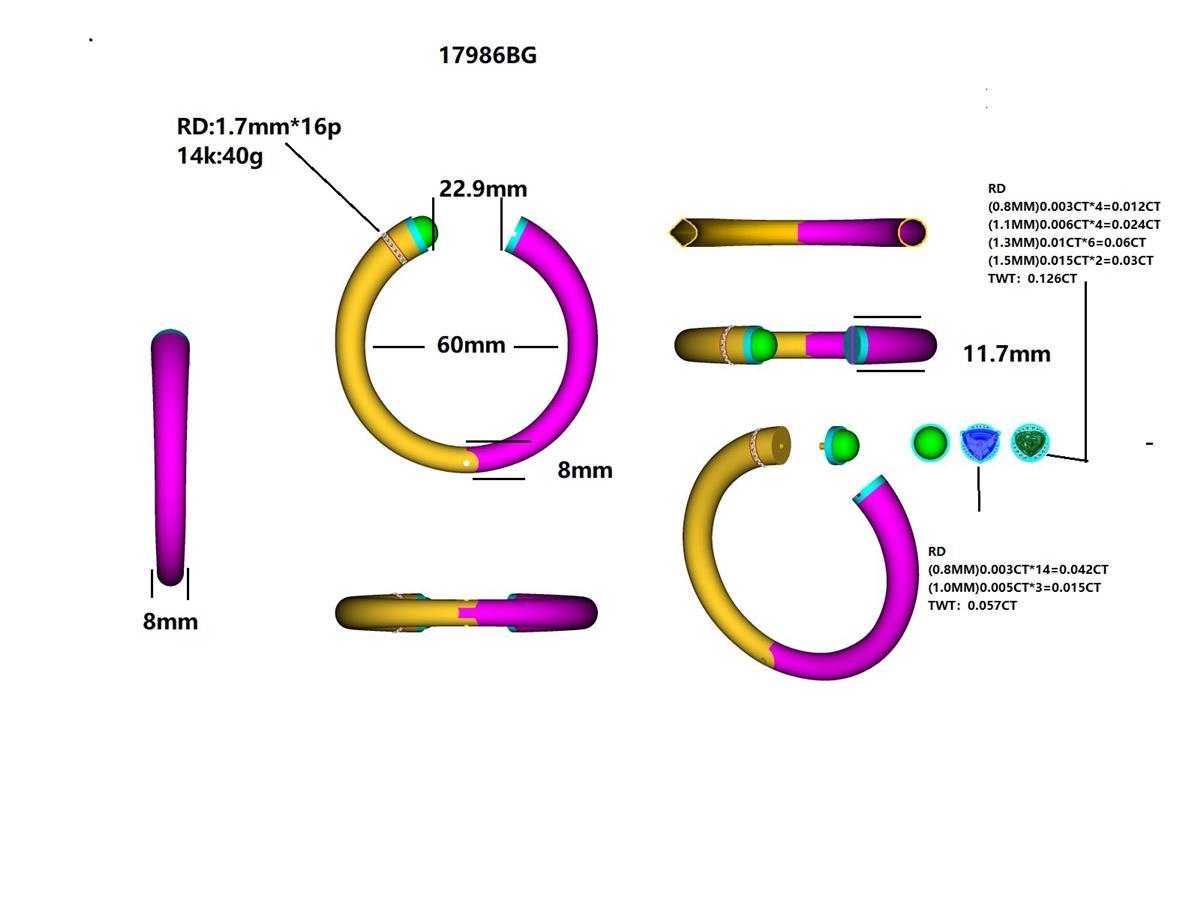 17986BG Bangle With Diamonds