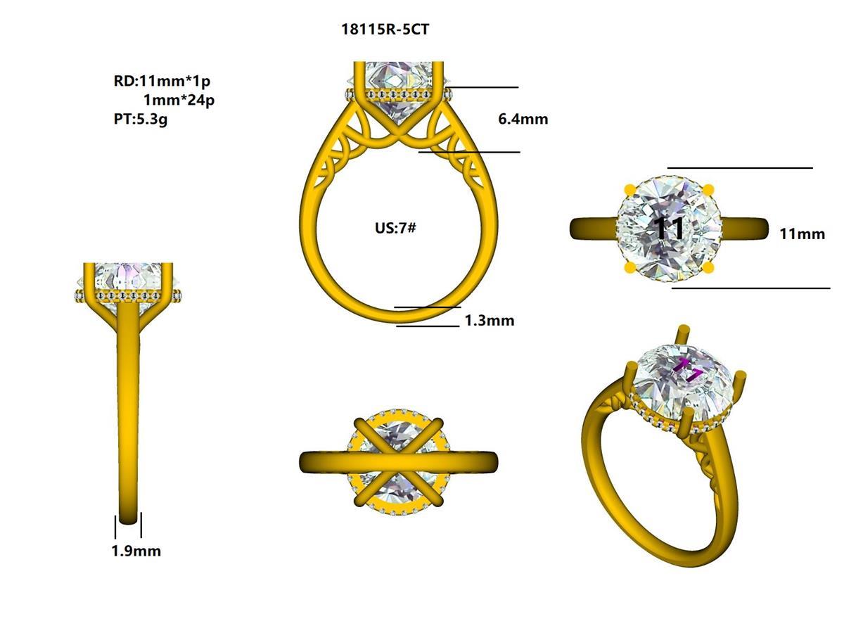 18115R-5.0CT Ring With Diamond