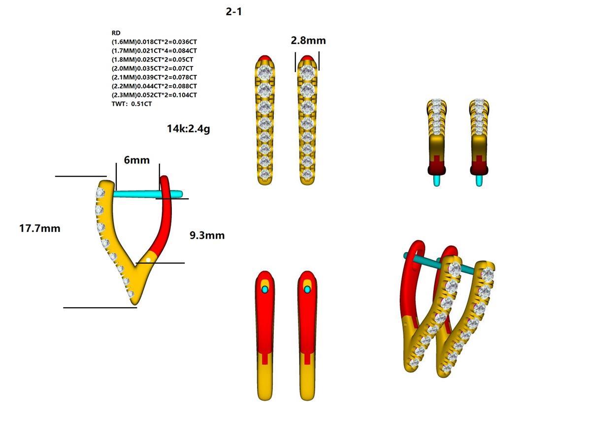 18127E Earring With Diamond