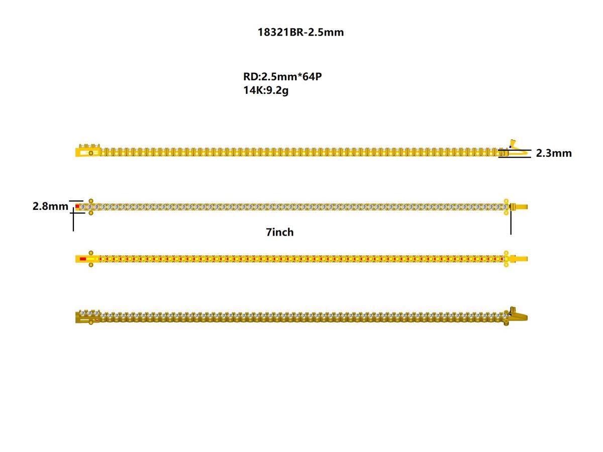 18321BR-2.5MM Bracelet With Diamonds