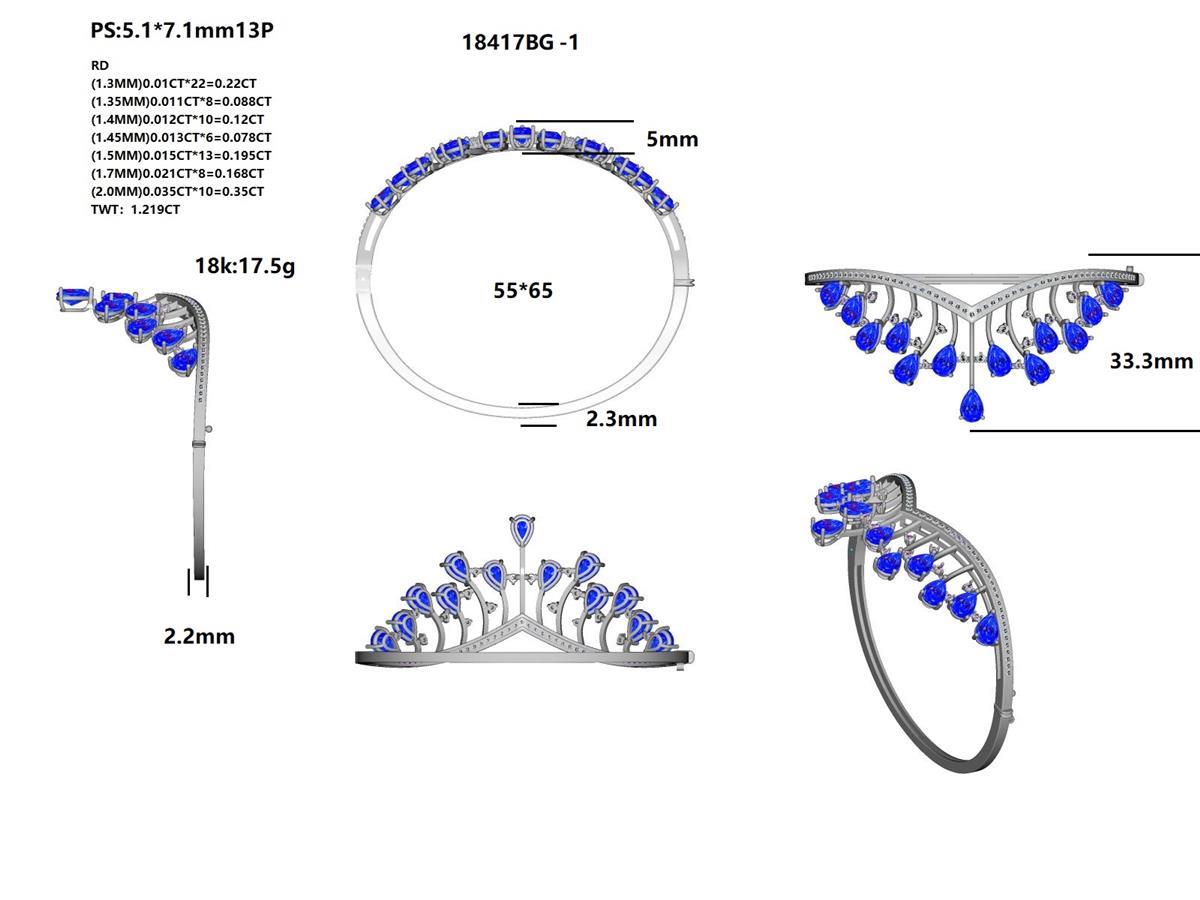 18417BG Bangle With Diamonds