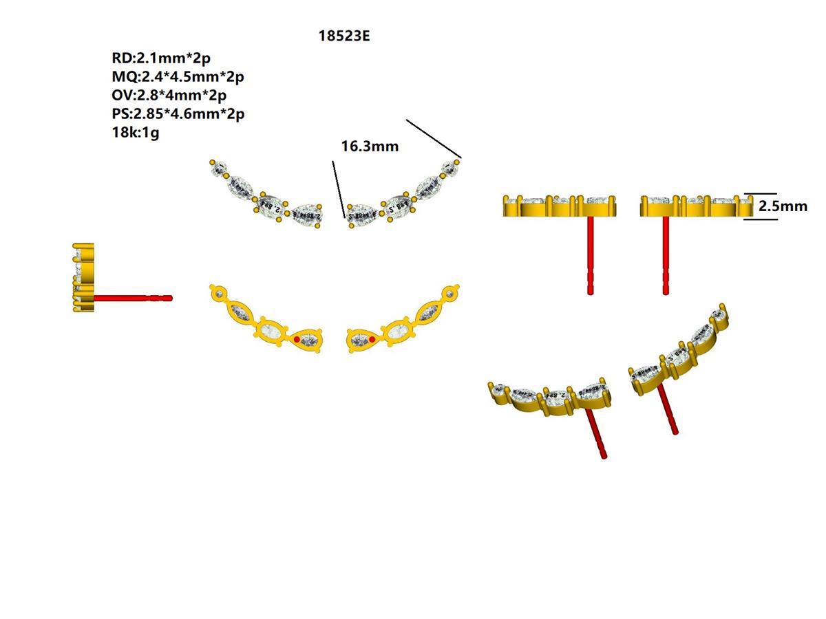 18523E Earring With Diamond