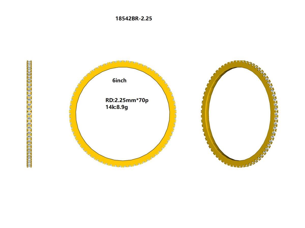 18542BR-RD2.5MM Bracelet With Diamonds