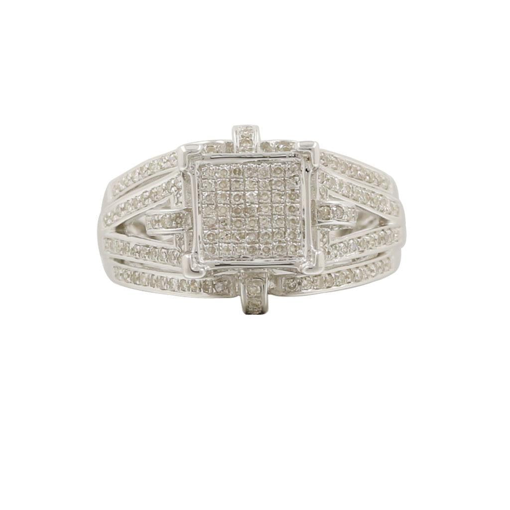 9076R S925 Silver Ring with Diamond