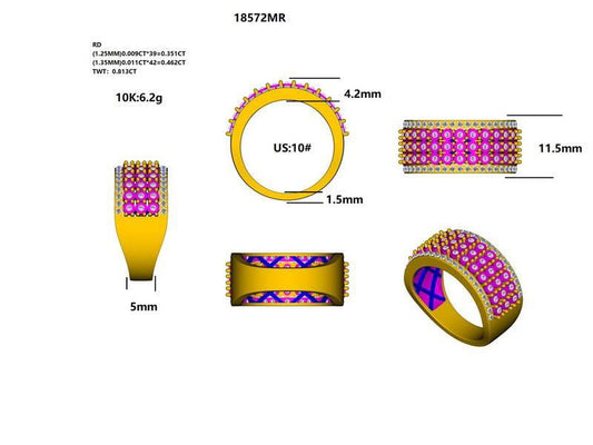 18572R - MENS RING WITH DIAMONDS