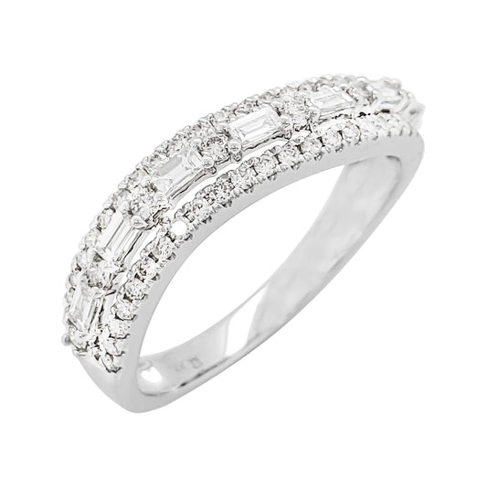 14K White Gold Baguette Diamond Wedding Band, 0.50 CTW