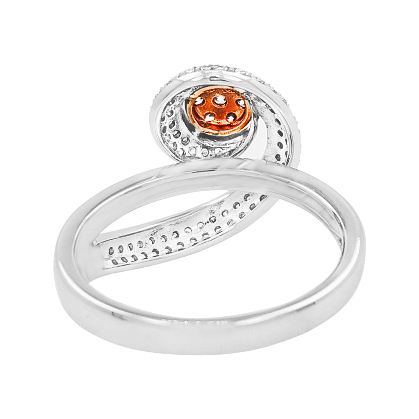 14K White Gold Light Brown Diamond Swirl Ring | Rose Gold Two-Tone Jewelry