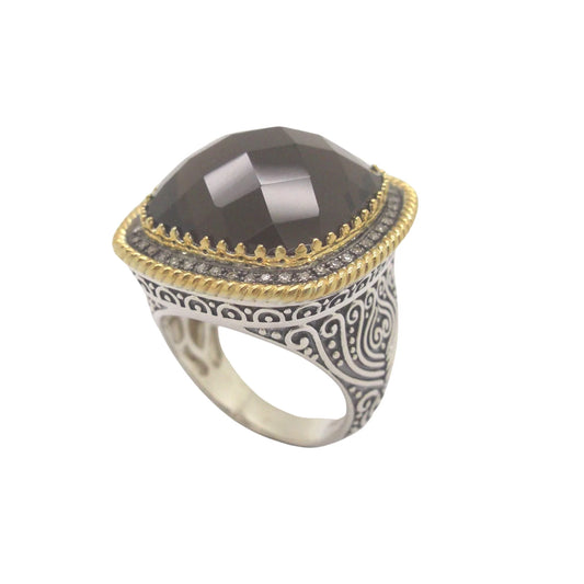 12146R Ring With Diamond & Gemstone