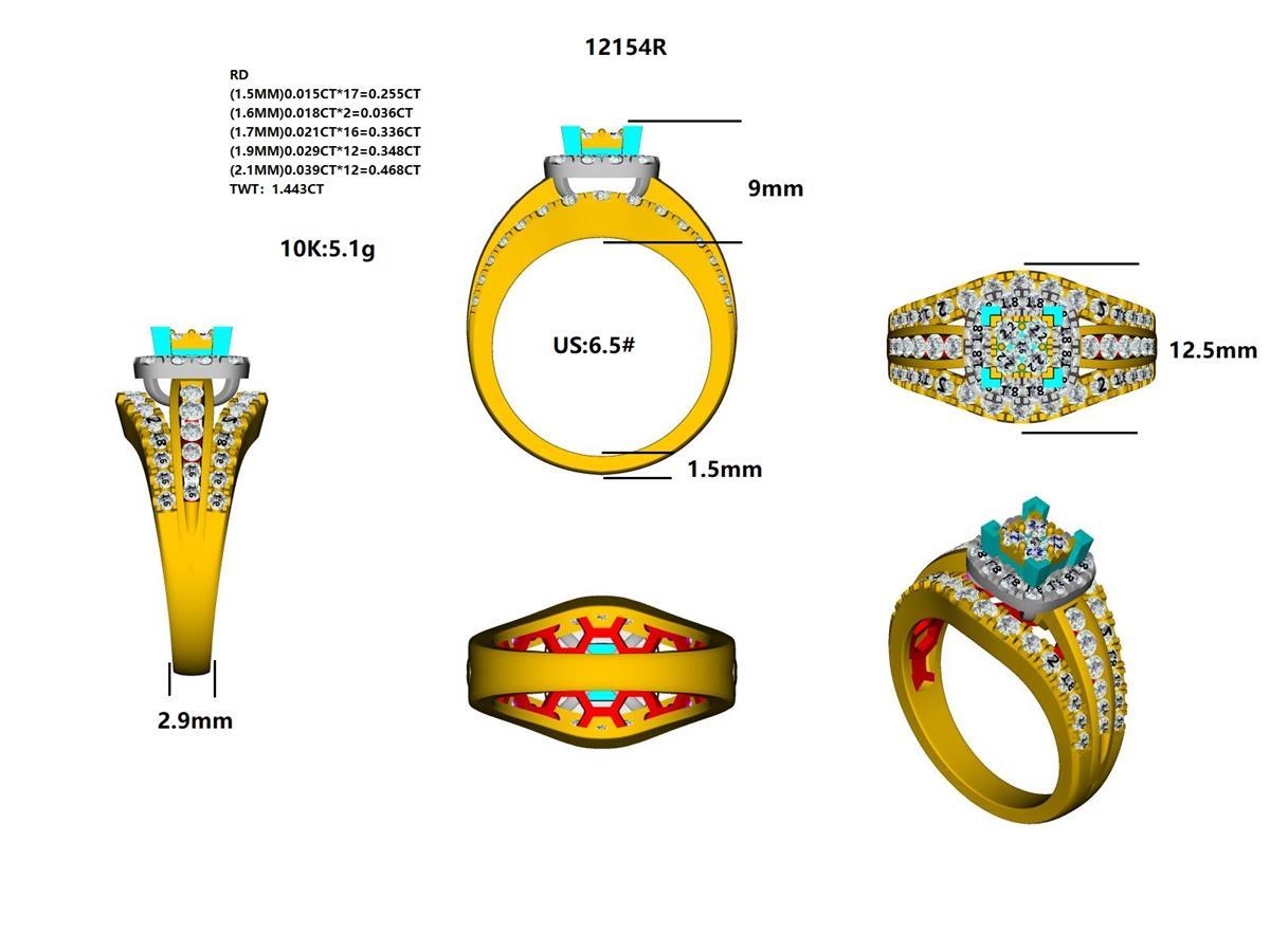 12154R Ring With Diamonds