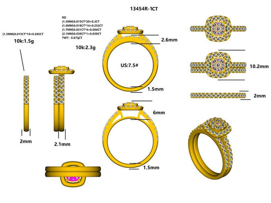 13454R-1.0CT Ring With Diamond
