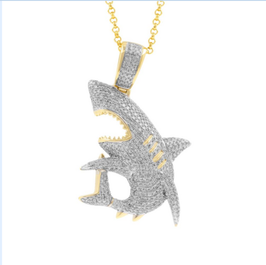 14832P 10K GOLD PENDANT WITHOUT CHAIN WITH DIAMOND