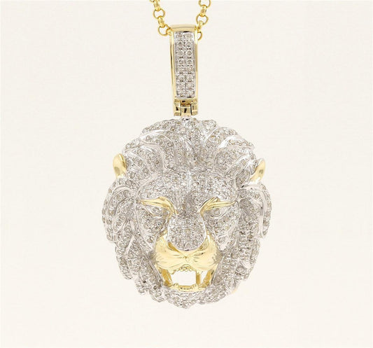 15285P 10K GOLD LION PENDANT  WITH  DIAMOND