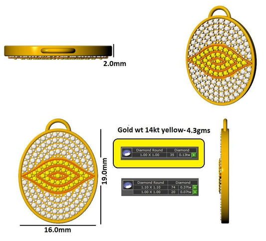 16063P-L Pendant With Diamond And Gemstone