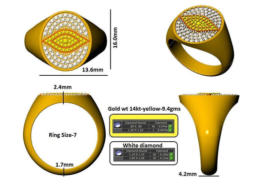 16063R Ring With Diamond & Gemstone