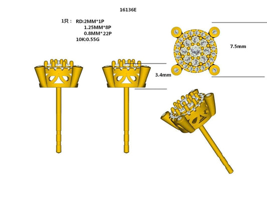 16136E Earring With Diamonds