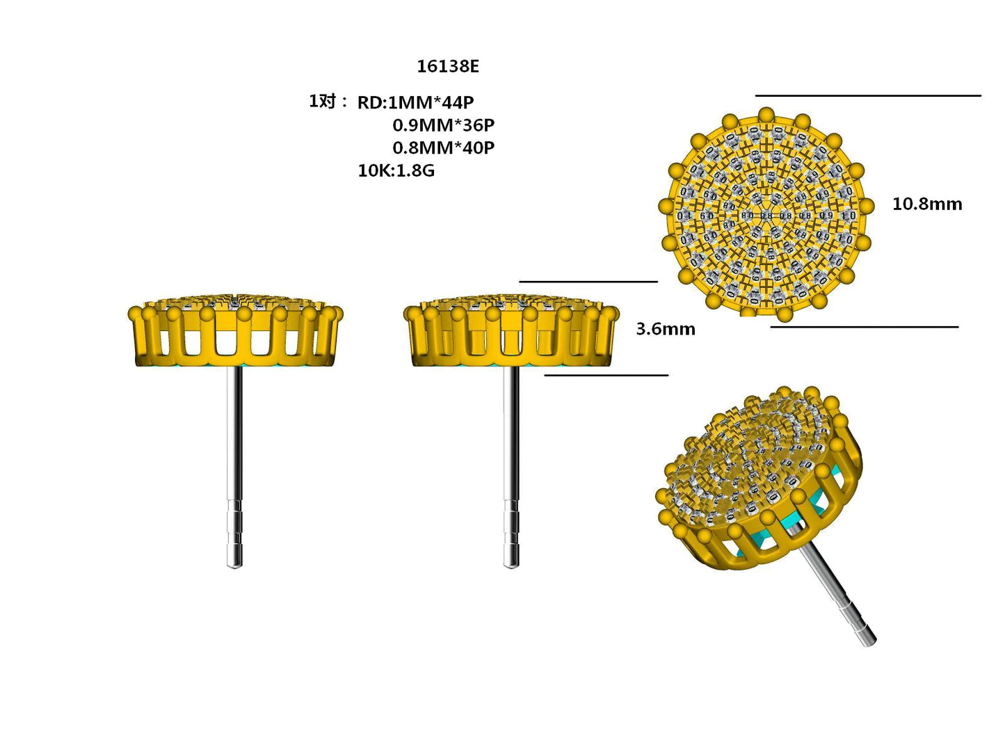 16138E Earring With Diamonds