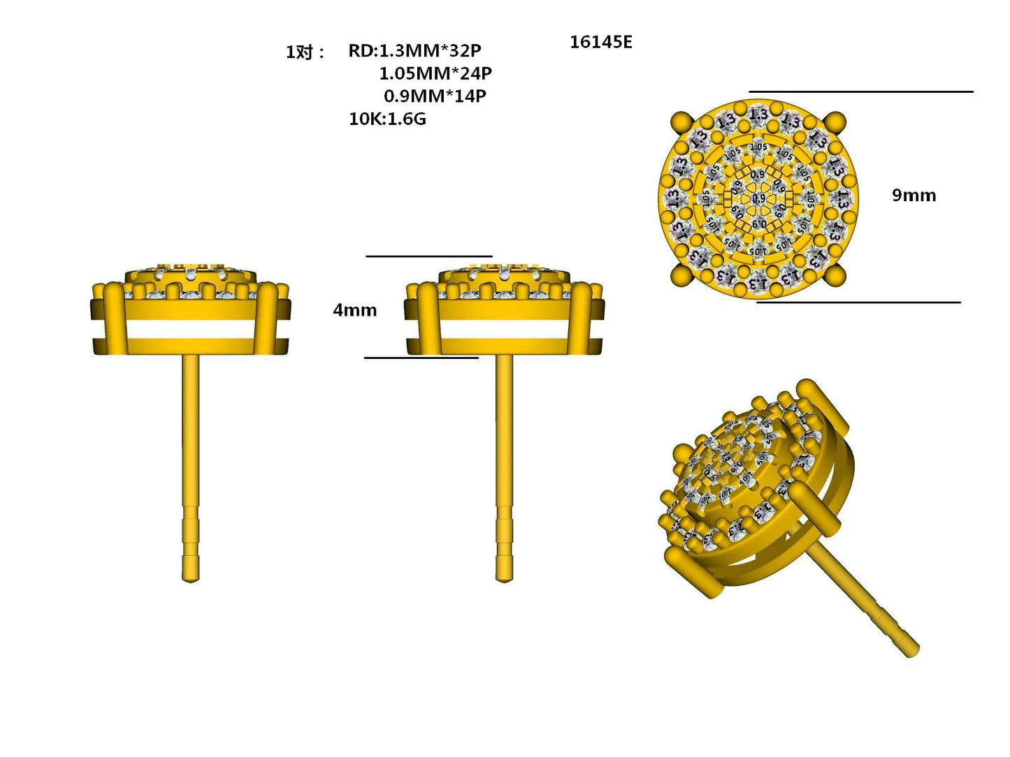 16145E Earring With Diamonds